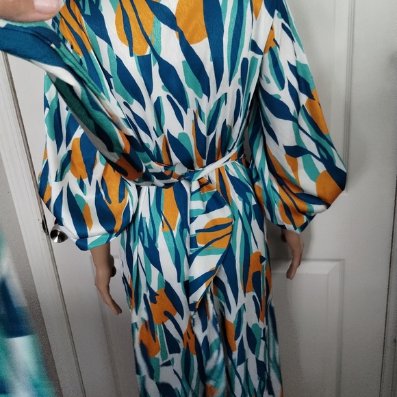 Diarrablu Awa Print Long Sleeve Wrap Dress Medium - Picture 9 of 12